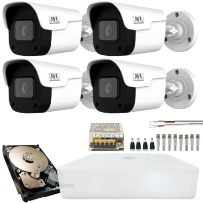 Kit 4 Cameras Jfl Full Hd 1080P Bullet Chd 2520P Dvr 8 Canais Hd 1Tb